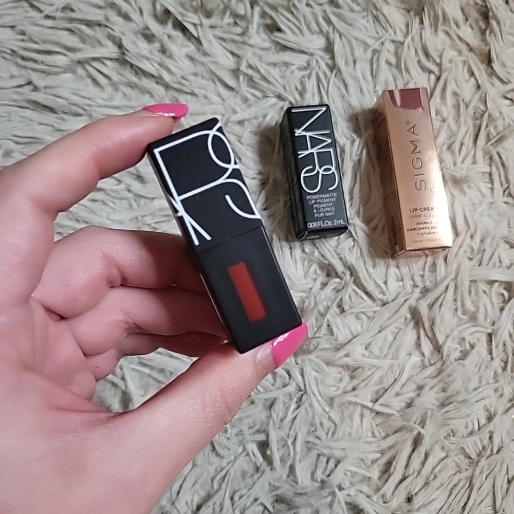 Lippy Bundle Nars Powermatte Lip Pigment Mini Starwoman Sigma Lip Cream Jojoba
